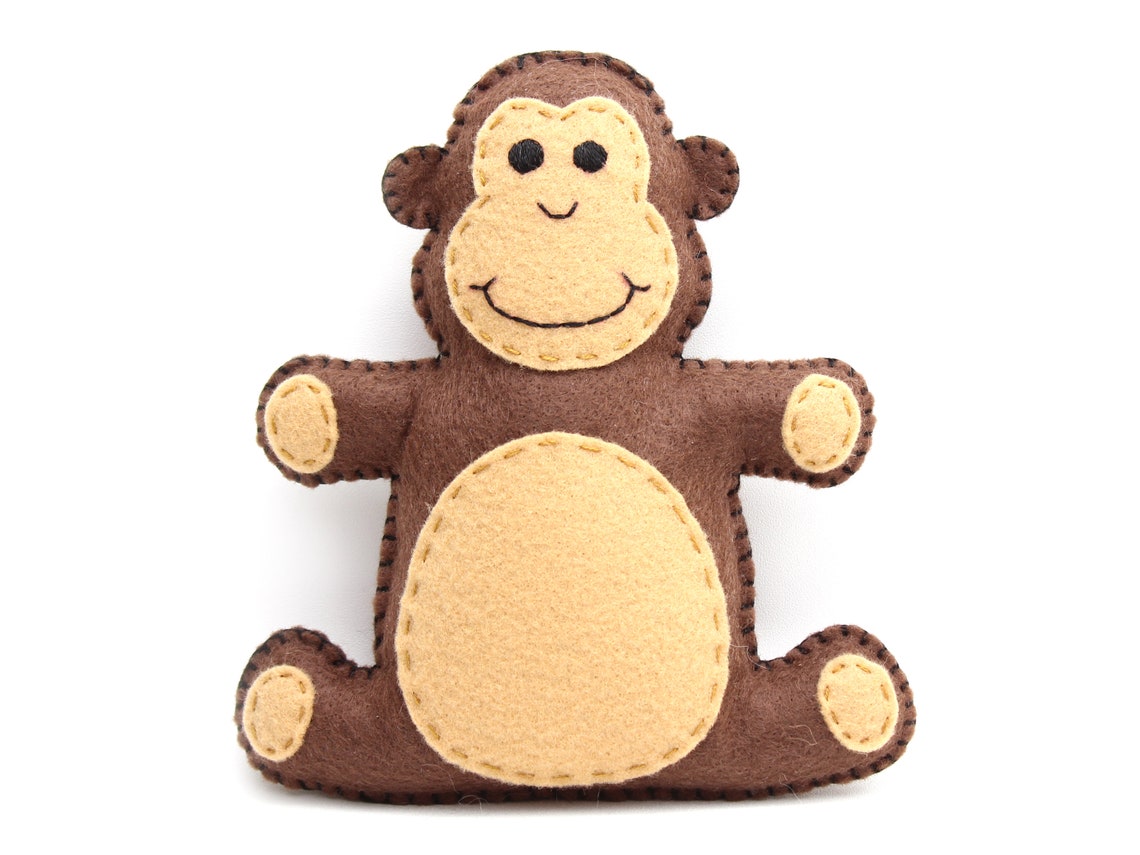 Monkey Sewing Pattern Stuffed Felt Monkey Hand Sewing | Etsy
