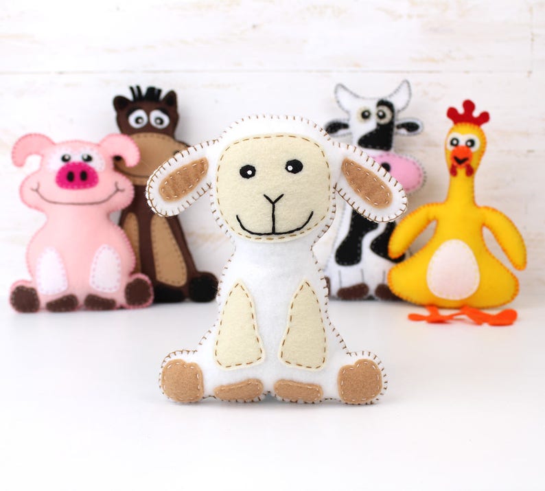 Farm Animal Sewing Patterns Felt Stuffed Barnyard Animal Etsy