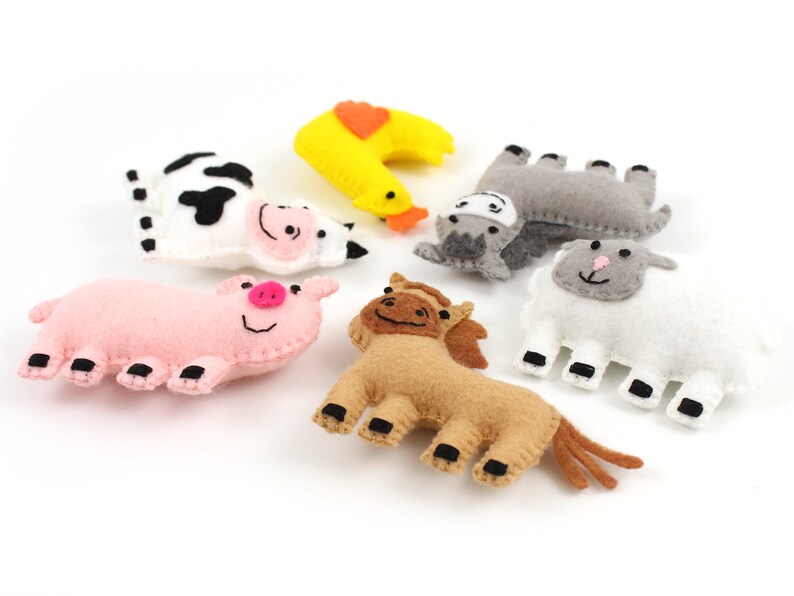 Farm Animal Sewing Patterns Small Felt Barnyard Animals Cow Etsy