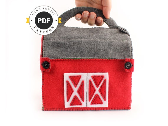 Felt Barn Sewing Pattern: Hand Sewn Toy Barnyard (PDF SVG)