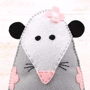 Plush stuffed animal hand sewing pattern that can be a rat or an opossum