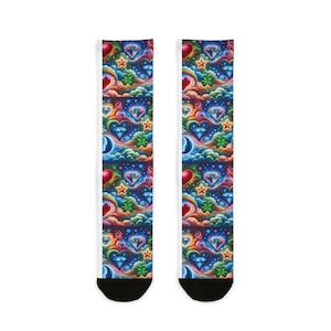 Colorful Sublimation Crew Socks | Fun & Funky Patterned Socks, Unique Gifts, Casual Wear, Street Style, Joyful Accessories