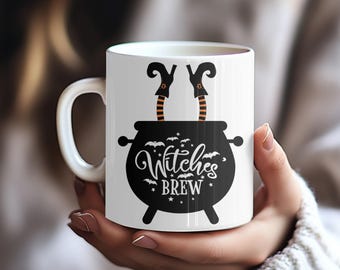 Witches Brew Coffee Mug | Funny Witch Cauldron, Spooky Halloween Gift