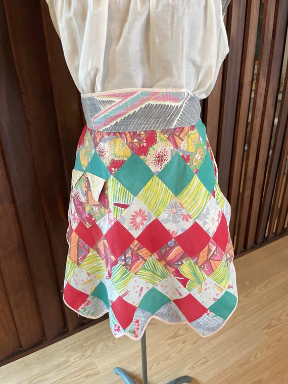 1960's Patchwork Quilt Half Apron - image 1