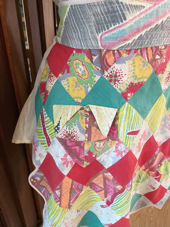 1960's Patchwork Quilt Half Apron - image 2