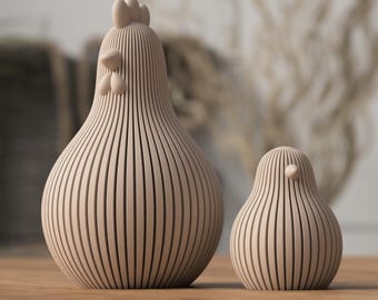 Minimalist Easter Chicken & Chick Decor | Scandinavian Spring Shelf Decor | Modern Farmhouse Neutral Easter Decoration