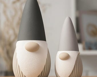 Modern Gnome Elf Screw-on Lid | Autumn & Christmas Decoration | Scandinavian Gnome Container | Minimalist Winter Figurine