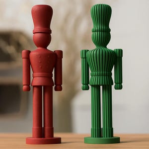 Moderner Nussknacker minimalistische Weihnachtsfigur | Skandinavische Weihnachtsdeko | 3D-gedruckte Figur in vielen Farben | Zeitlose Deko