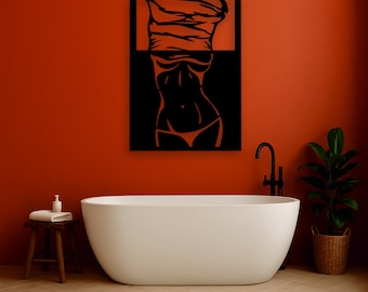 Sensual Woman Line Wall Decor- Modern Home Decor, Minimalist Woman Wall Decor, Wooden Modern Wall Decoration, Beautiful Woman Wall Decor
