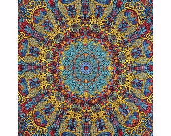 3D Psychedelic Sunburst Tapestry Tablecloth Beach Sheet Wall Art Huge 60x90 Inches