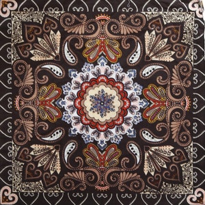 Black & Gold Paisley Bandana 22x22