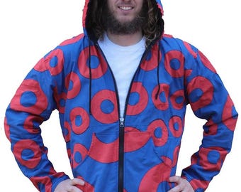 Donut Vibes Reversible Zip Up Hoodie – Fleece Lined Hooded Jacket by Sunshine Joy - Phish Donuts