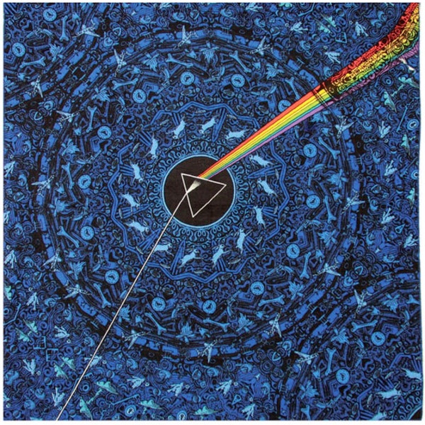 Pink Floyd The Dark Side of the Moon Lyrics Bandana Blue 22x22