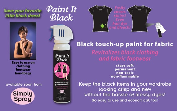 12 PACK Paint It Black Simply Spray Fabric Spray Paint for Clothing  Restoration Dries Soft, Permanent 2.5 Oz Can 