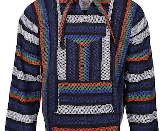 Mayan Night Mexican Baja hoodie - geweven trui - hippie surfjack - uniseks festivalhoodie