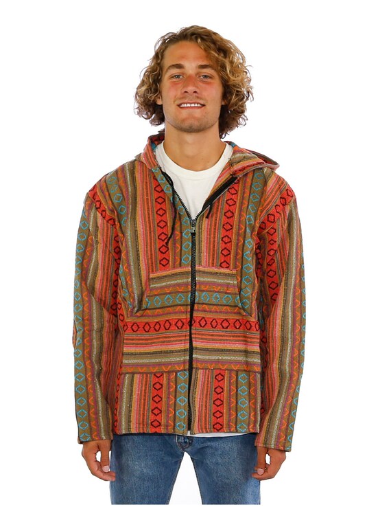 Sunshine Joy Woven Baja Zip up Hoodie 