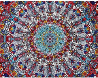 3D Glow in the Dark Sunburst Mandala Tapestry Wall Decor by Sunshine Joy