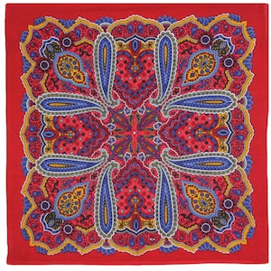 Red Paisley Bandana 22x22