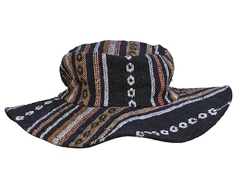 Floppy Woven Hat - Black/Brown