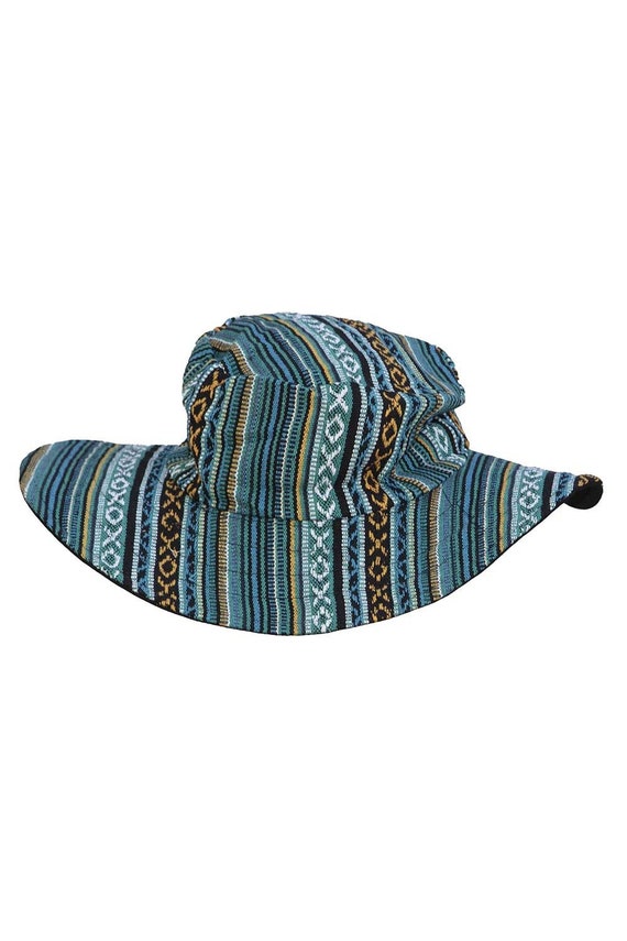Floppy Woven Hat - Blue Stripe - Etsy