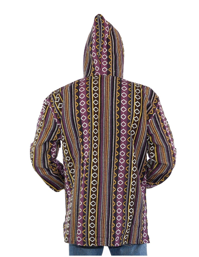 Sunshine Joy Woven Baja Zip up Hoodie Hooded Jacket Drug Rug Etsy