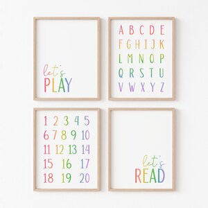 Set of Educational Posters, Classroom Decor, Kids Wall Art, Montessori Classroom Decor, Learning Posters, Homeschool Decor, Alphabet Poster image 1