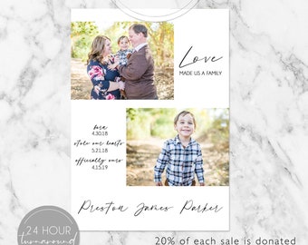 Love Made Us a Family Adoption Announcement, Adoption Party Invitations, Adoption Photo Card, Adoption Card, Adoption Announcement