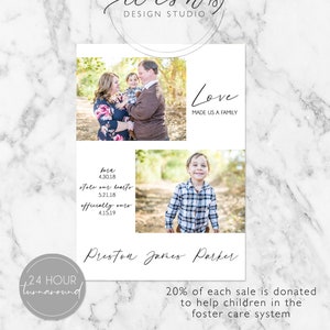 Love Made Us a Family Adoption Announcement, Adoption Party Invitations, Adoption Photo Card, Adoption Card, Adoption Announcement