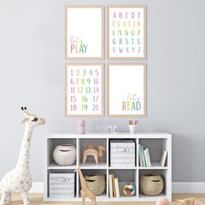 Set of Educational Posters, Classroom Decor, Kids Wall Art, Montessori Classroom Decor, Learning Posters, Homeschool Decor, Alphabet Poster image 2