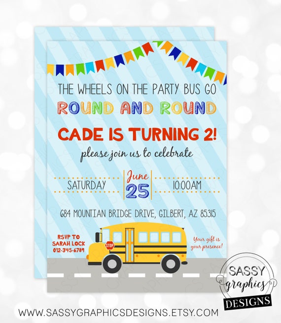Party Bus Birthday Invitation Boy Birthday Invite School Bus Birthday Party Back To School DIY Printable Invite PDF Birthday Invitation Boy Il_570xn