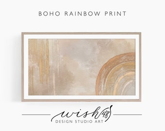 Samsung Frame TV Art Digital Descargar Frame TV Art Boho Rainbow Painting TV Artwork Acuarela Rainbow Painting Neutral Boho Rainbow Print