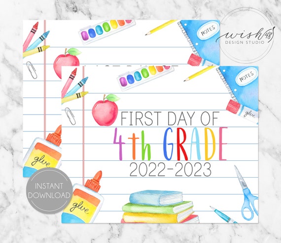 First Day of 4th Grade Sign Back - Il 570xN.4139406879 4z5a