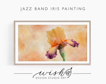 Samsung Frame TV Art / Digital Download Floral Frame TV Art Iris Painting TV Artwork Acuarela Floral Iris Painting Floral Painting