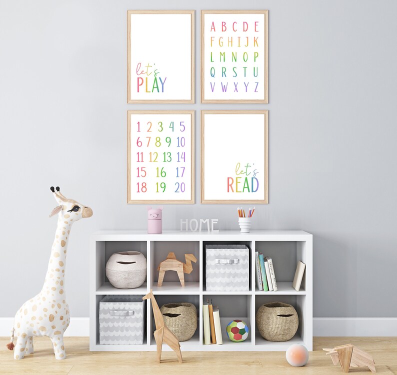 Set of Educational Posters, Classroom Decor, Kids Wall Art, Montessori Classroom Decor, Learning Posters, Homeschool Decor, Alphabet Poster image 2