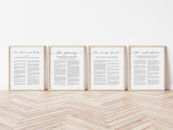 LDS Proclamation Bundle, Family Proclamation, Living Christ, Restoration, Articles of Faith, Church of Jesus Christ, LDS Art, Modern Art Il_570xn