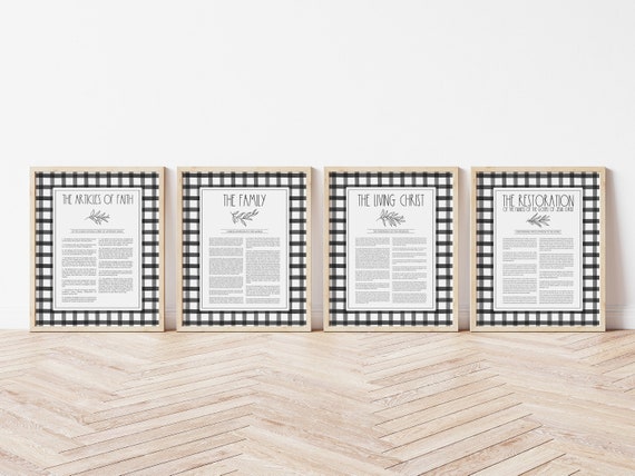 LDS Proclamation Bundle, Family Proclamation, Living Christ, Restoration, Articles of Faith, Church of Jesus Christ, LDS Art, Farmhouse Il_570xn