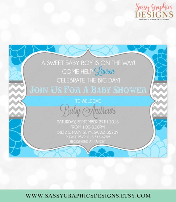 Boy Baby Shower Invite Chevron Baby Shower Invite Digital Pdf Boy Baby Shower Invite Chevron Baby Shower Invite Digital Pdf