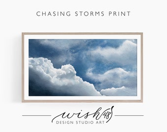 Samsung Frame TV Art | Digital Download  Frame TV Art Cloud Painting TV Artwork Watercolor Cloud Painting Sky Painting Sky Art Storm Clouds