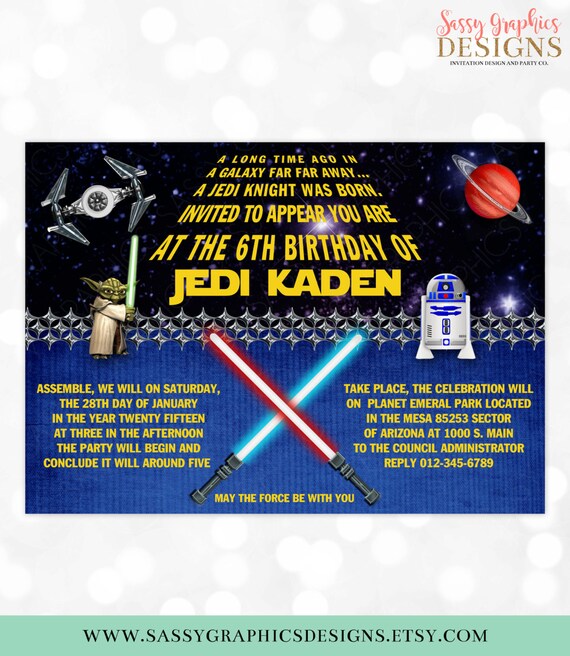 Star Wars Birthday Invitation Boy Birthday Invite Birthday Invitation Digital Birthday Invite Boy PDF Invite Space Birthday Party (#1) Il_570xn