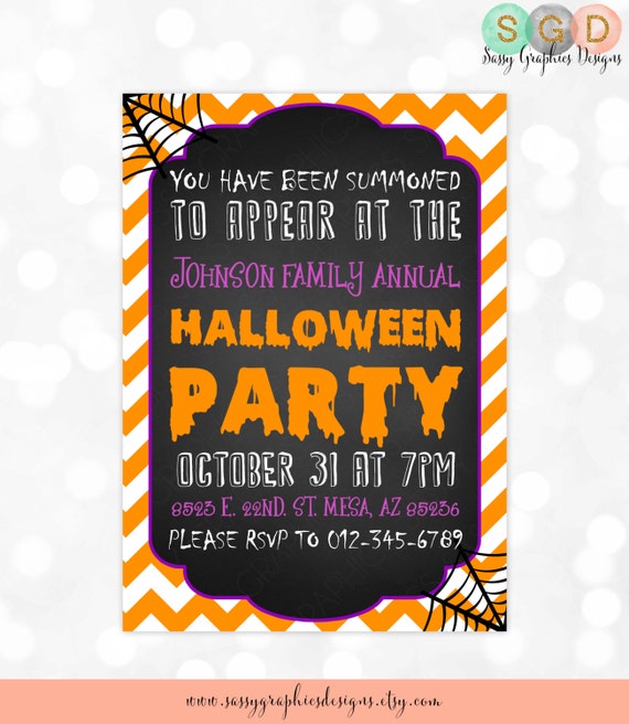 Halloween Party Invitation Spooky Invite Adult Halloween | Etsy