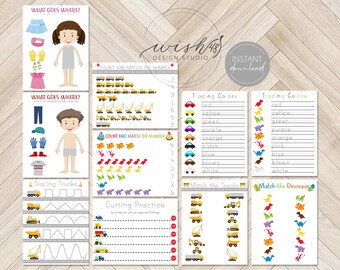 Preschool Worksheets, Tracing Worksheets, Matching Worksheets, Word Trace, Pre-K Printables, Homeschool Worksheets