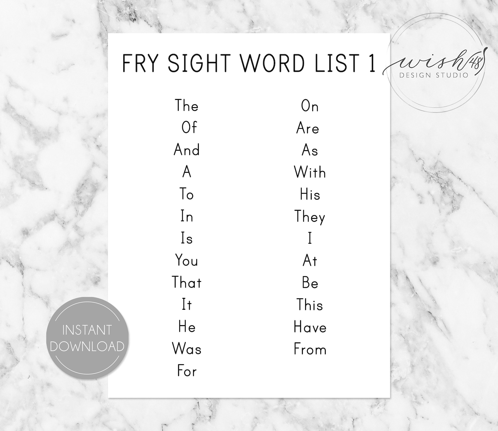 Fry Sight Word Worksheets Printable 50 Sight Word Worksheets - Etsy