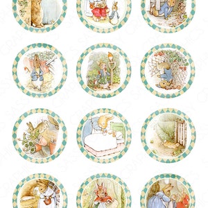 Peter Rabbit Cupcake Toppers Baby Shower Birthday Party Imprimable Peter Rabbit Decor Cupcake Picks Cupcake Wraps Téléchargement instantané 3 image 1