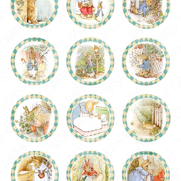 Peter Rabbit Cupcake Toppers Baby Shower Birthday Party Printable Peter Rabbit Decor Cupcake Picks Cupcake Wraps Instant Download (#3)
