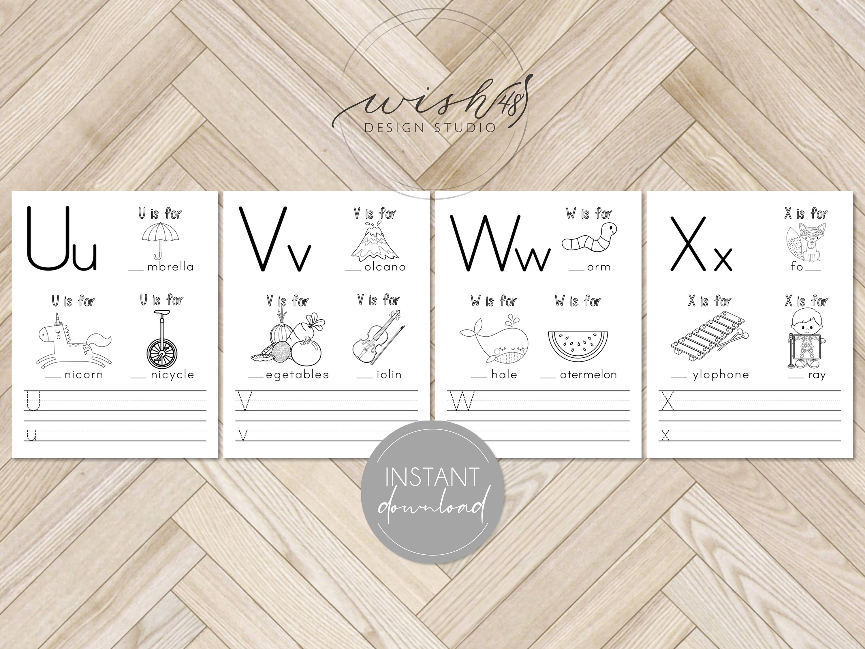 Printable Alphabet Letter Worksheets Preschool Worksheets | Etsy