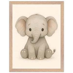 Pronto da appendere - Stampa di animali incorniciata per la cameretta del bambino / Decorazione murale unisex per la cameretta del bambino / Decorazione minimalista della giungla con safari nel bosco