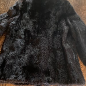 1980s Fur Jacket in Perfect Shape Black with the name of the owner embroidered inside. image 7