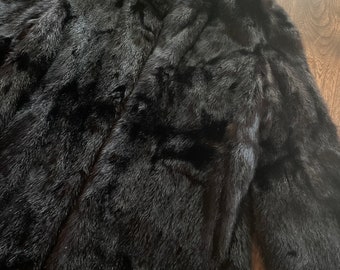 1980s Fur Jacket in Perfect Shape! Black with the name of the owner embroidered inside.