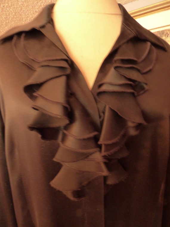 satin ruffle blouse
