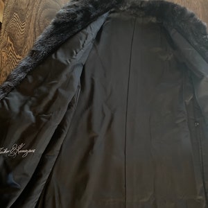 1980s Fur Jacket in Perfect Shape Black with the name of the owner embroidered inside. image 4